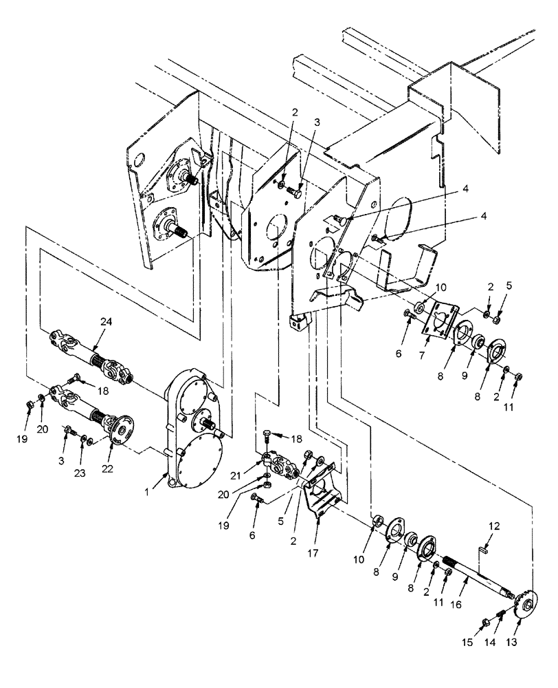 Схема запчастей Case IH RDX161 - (010) - CONDITIONER GEARBOX MOUNTING (14) - MAIN GEARBOX & DRIVE