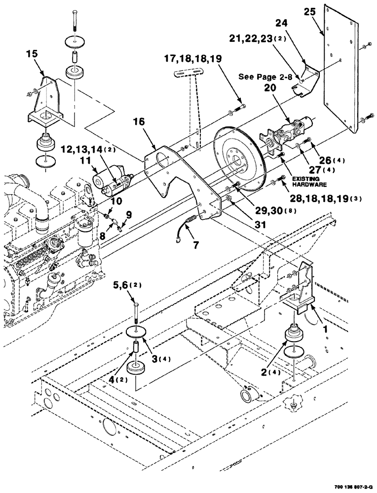 Схема запчастей Case IH 8880 - (02-006) - ENGINE MOUNTING, FLYWHEEL & STARTER ASSEMBLIES (REAR) (10) - ENGINE