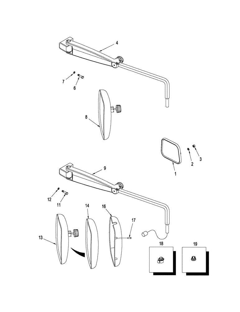 Схема запчастей Case IH STEIGER 330 - (09-21) - MIRRORS (09) - CHASSIS