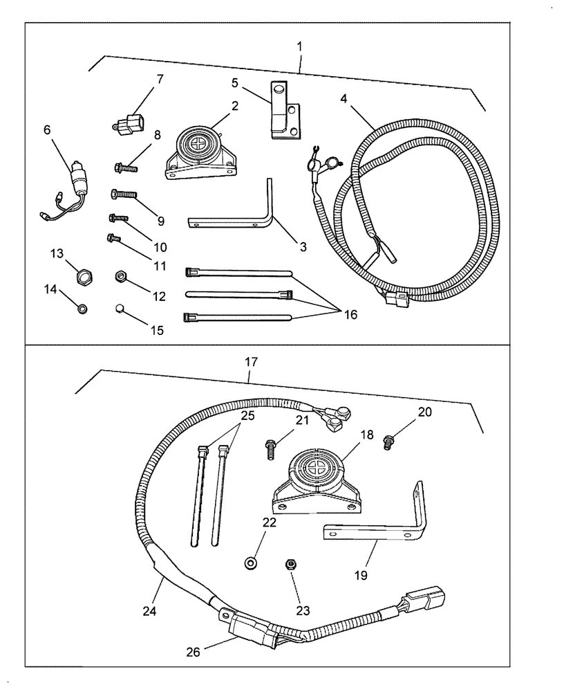 Схема запчастей Case IH DX60 - (06.06) - BACK UP ALARM SSS SBA385071310, SBA385071311 & EHSS SBA385071320 (06) - ELECTRICAL SYSTEMS