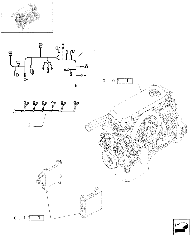 Схема запчастей Case IH F3AE0684G B001 - (0.83.28[01]) - MOTOR ELECTRIC INSTALLATION (504002080) 