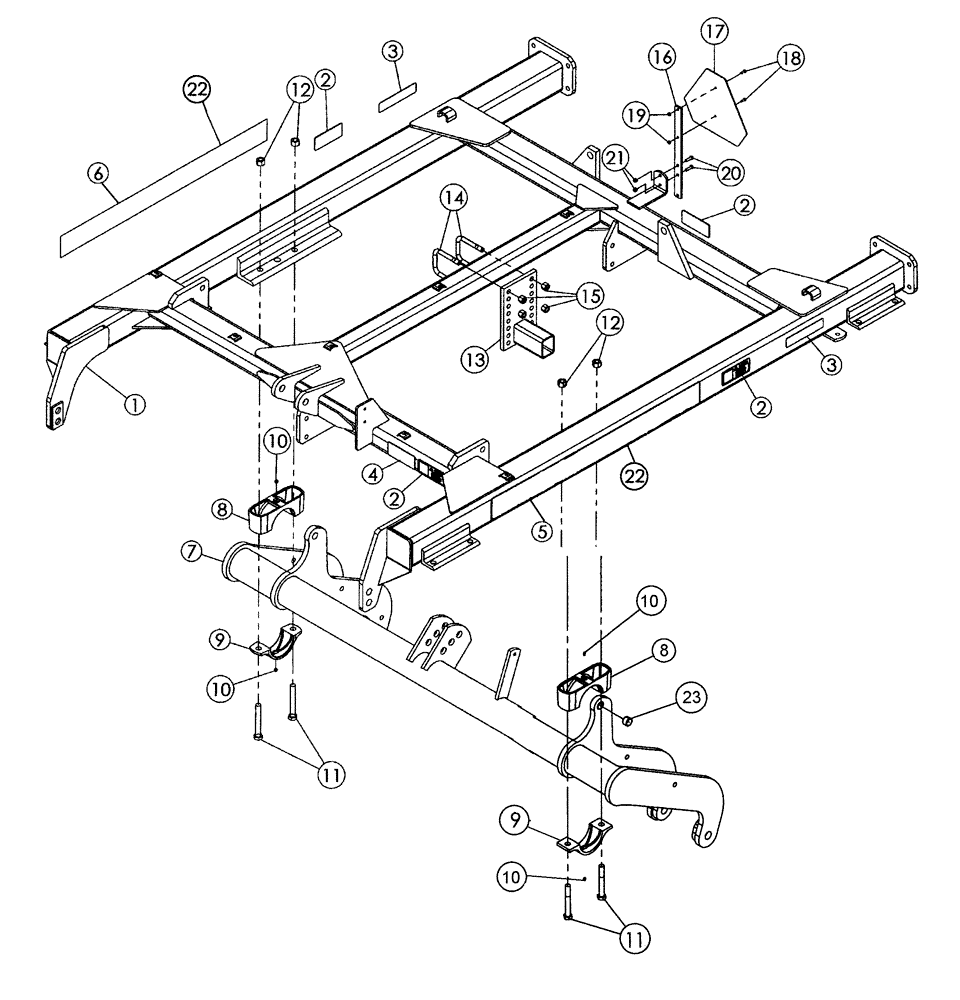 Схема запчастей Case IH RMX340 - (39.100.01) - 19-31 FT MAIN FRAME PARTS (39) - FRAMES AND BALLASTING