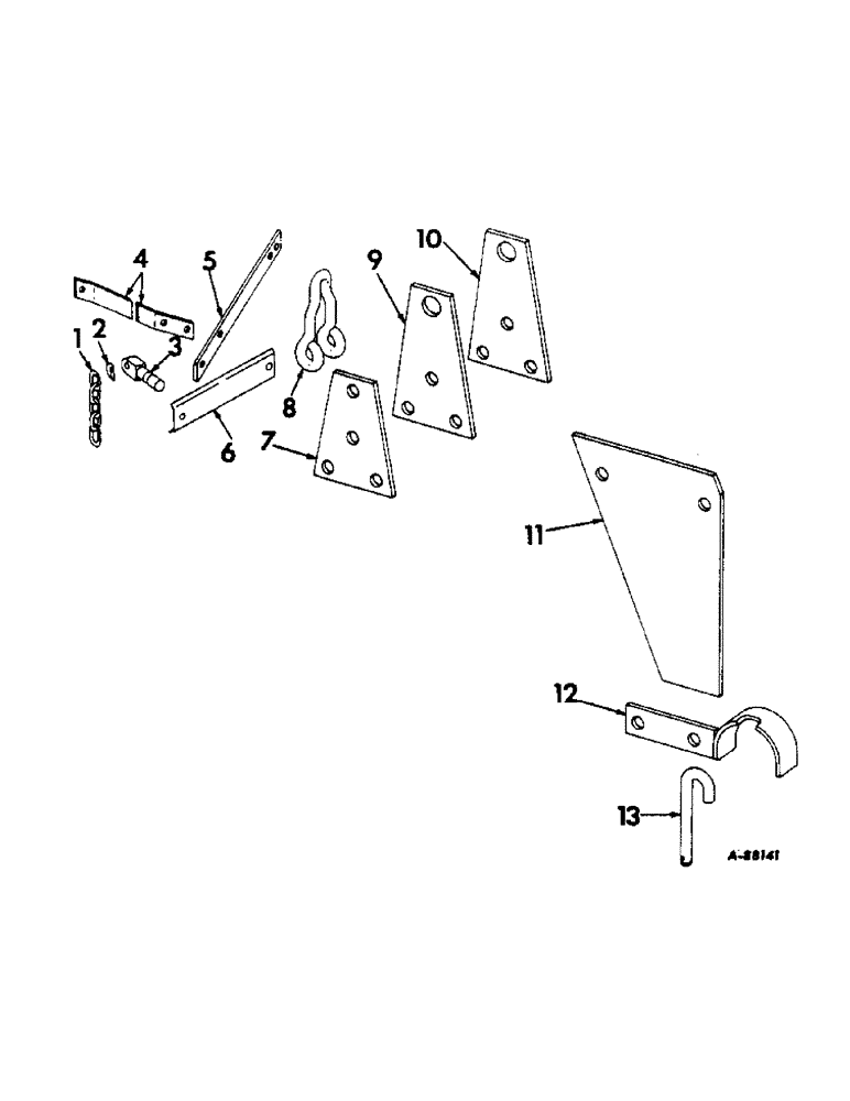 Схема запчастей Case IH 86 - (V-24) - COMPLETING PACKAGES FRONT AND REAR SUPPORT BRACES AND CHAIN 