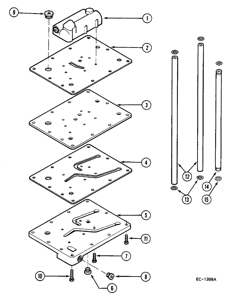 Схема запчастей Case IH 685 - (8-646) - REGULATOR VALVE AND PLATE - 4 WHEEL DRIVE, 685 : 18001-, 885 : 18001- (08) - HYDRAULICS