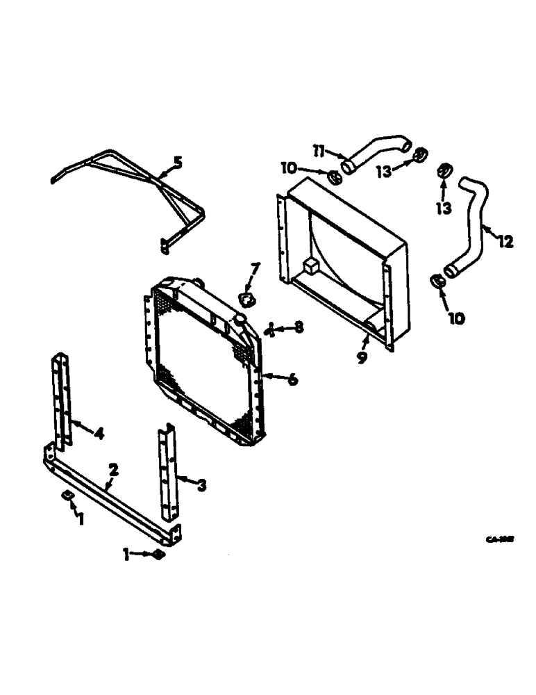 Схема запчастей Case IH 615 - (06-02) - COOLING, RADIATOR AND CONNECTIONS, CARBURETED ENGINES W/BELT DRIVE Cooling