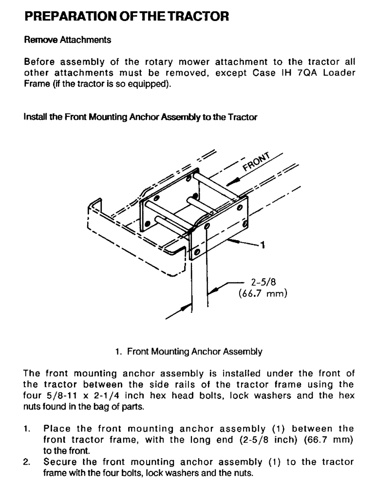 Схема запчастей Case IH 61MS - (03) - PREPARATION OF THE TRACTOR 