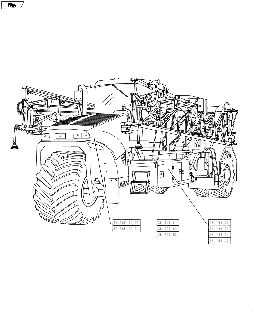 Схема запчастей Case IH TITAN 3030 - (00.000.36) - PICTORIAL INDEX - PNEUMATIC SYSTEMS (00) - GENERAL & PICTORIAL INDEX