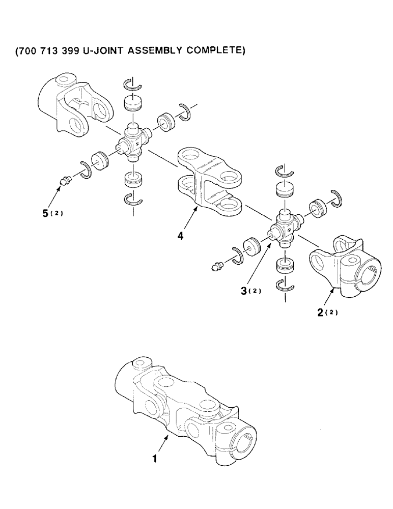 Схема запчастей Case IH 8850 - (2-10) - U-JOINT ASSEMBLY, GEARBOX, 700713399 U-JOINT ASSEMBLY COMPLETE (58) - ATTACHMENTS/HEADERS