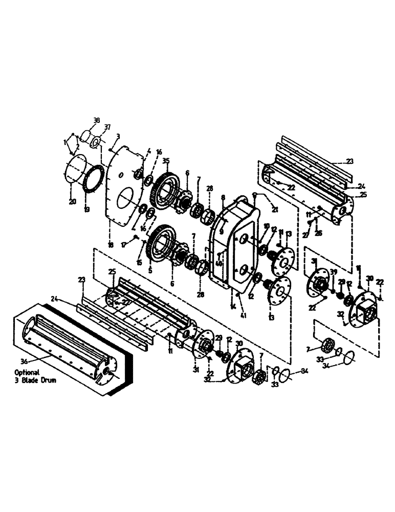 Схема запчастей Case IH 7000 - (A06-01) - 12 INCH ROTARY CHOPPER AND GEARBOX Mainframe & Functioning Components