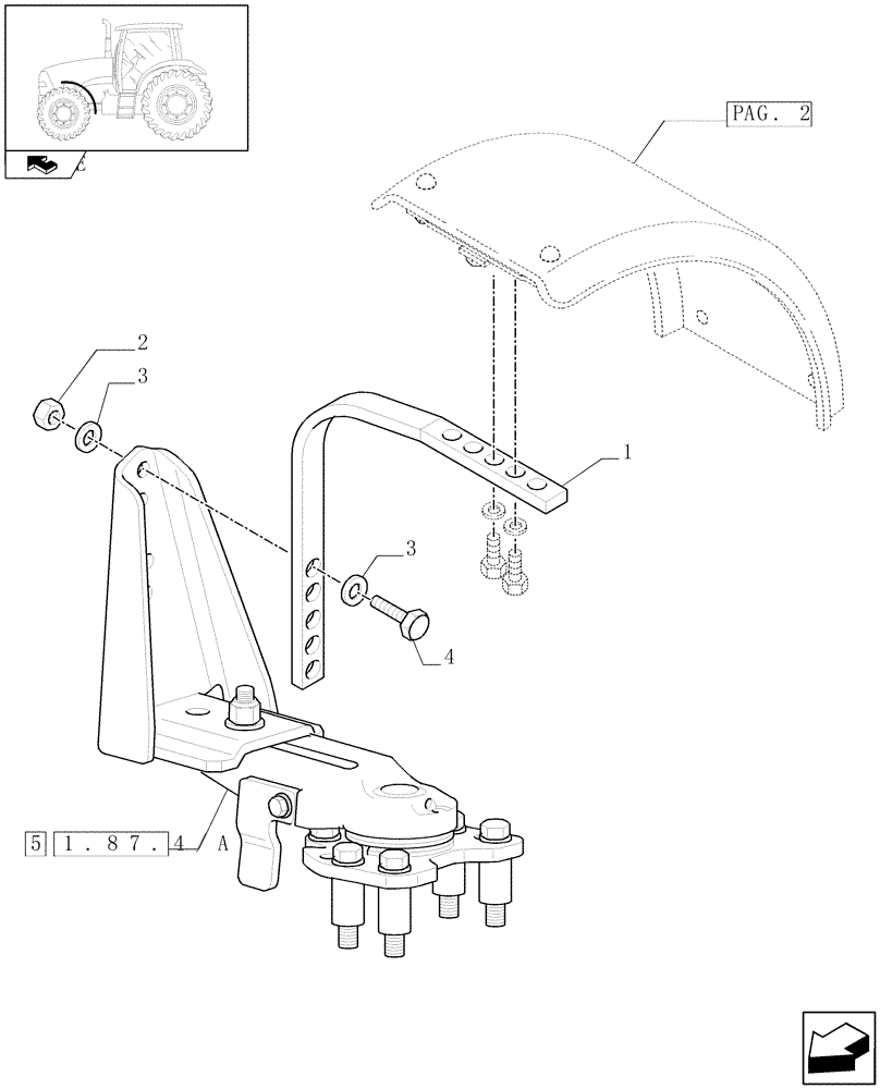 Схема запчастей Case IH PUMA 140 - (1.87.4[01]) - 4WD DYNAMIC FRONT FENDERS WITH AXLE WITH BRAKE - C5799 (VAR.333884-334884-335884-337884) (08) - SHEET METAL