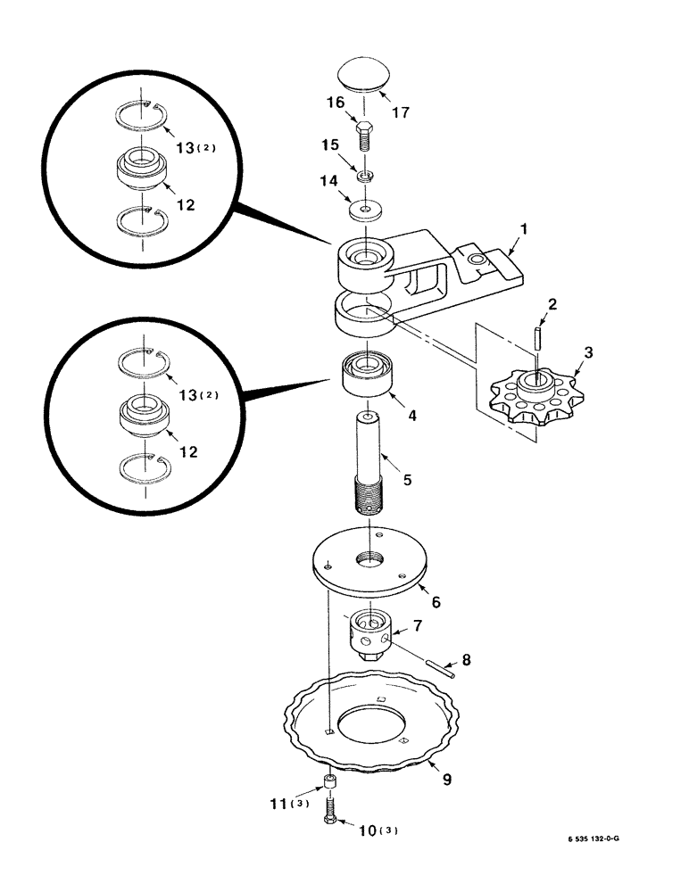 Схема запчастей Case IH 8750 - (3-08) - SPINDLE ASSEMBLY, OUTER, RIGHT (58) - ATTACHMENTS/HEADERS