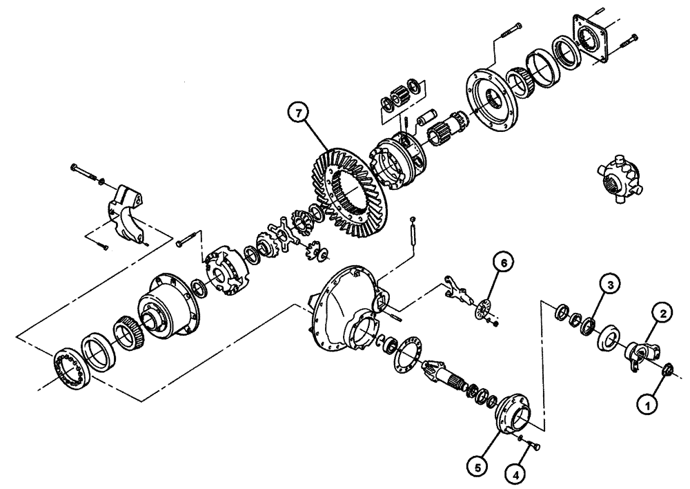 Схема запчастей Case IH FLX3510 - (04-004) - REAR AXLE CARRIER Frame & Suspension