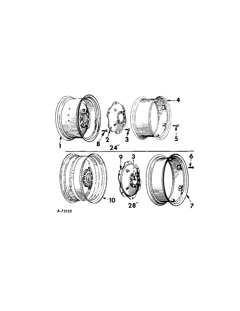 Схема запчастей Case IH 2424 - (123) - WHEELS, REAR WHEELS (11) - WHEELS