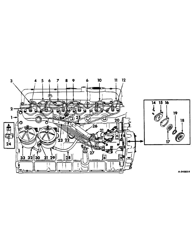 Схема запчастей Case IH 460 - (035) - FUEL SYSTEM, FUEL INJECTION PUMP, CONNECTIONS AND PIPES (02) - FUEL SYSTEM