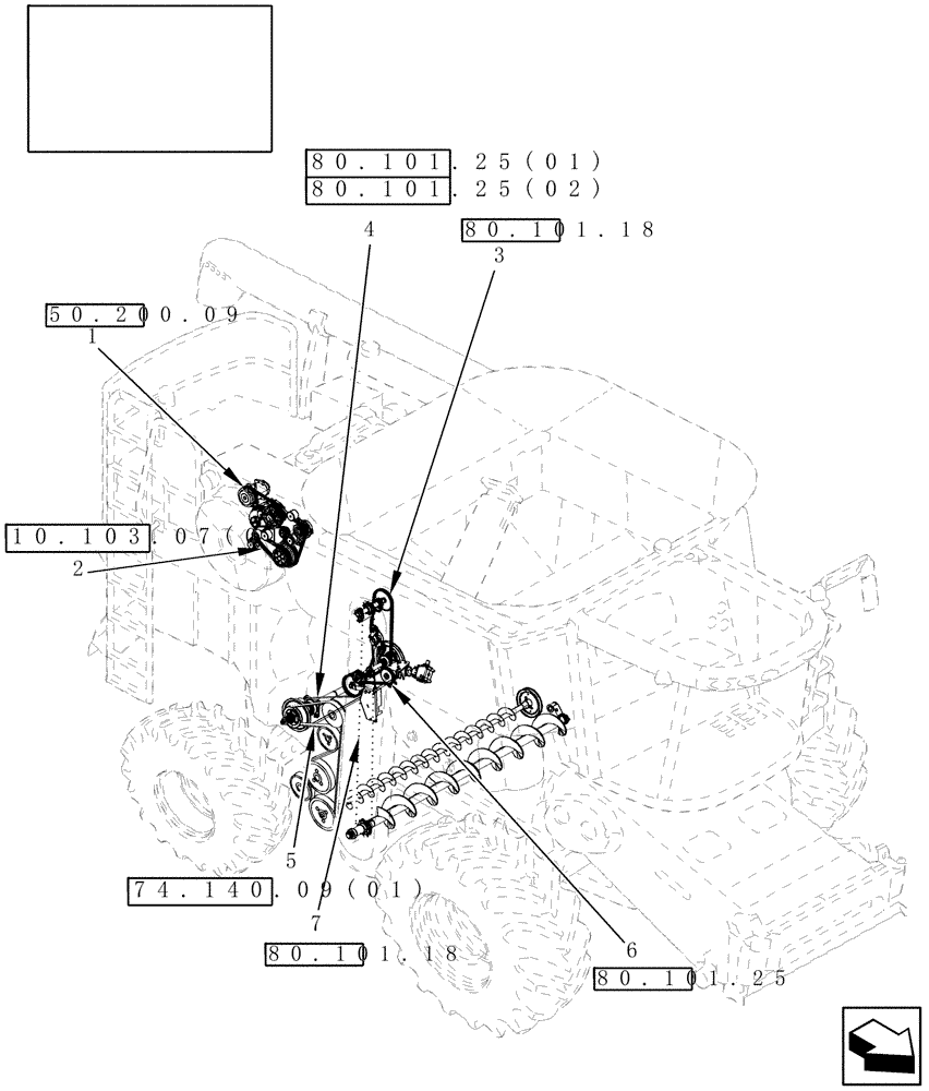 Схема запчастей Case IH 8010 - (05.000.02[04]) - BELTS & CHAINS - RIGHT SIDE - 8010 (05) - SERVICE & MAINTENANCE