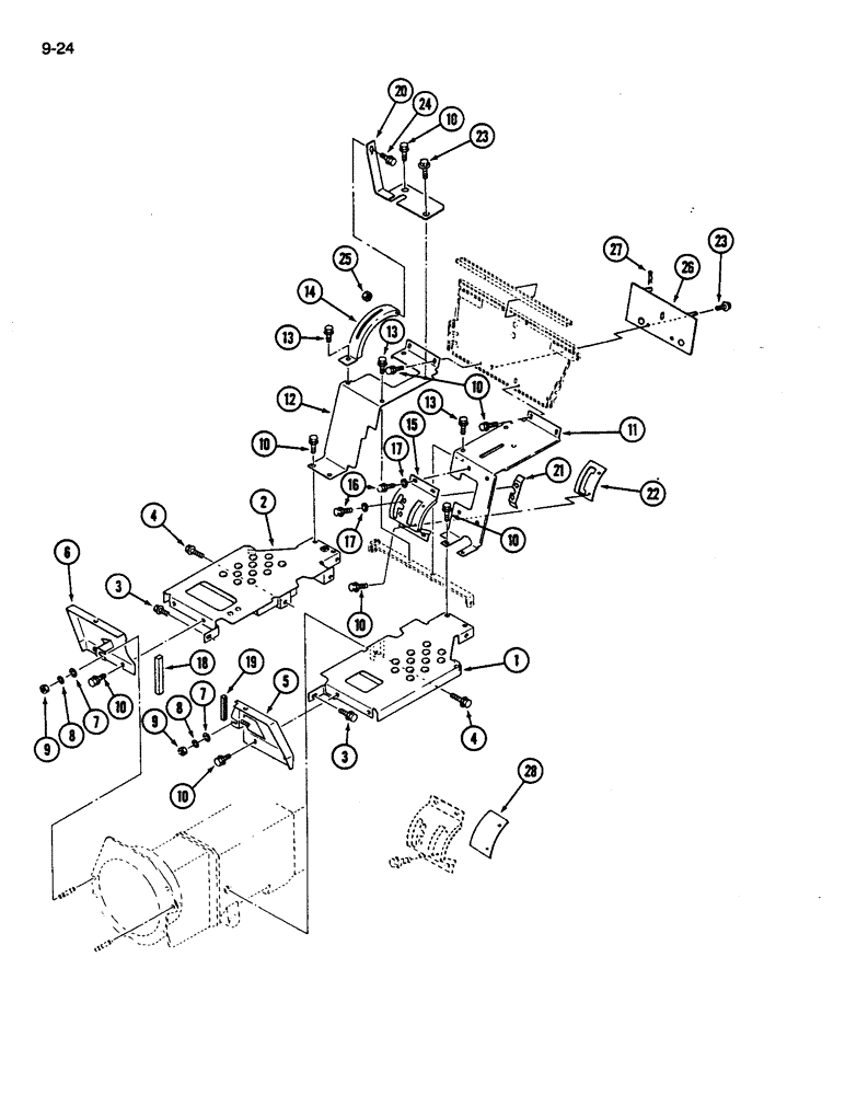 Схема запчастей Case IH 245 - (9-24) - STEPS AND SUPPORTS (09) - CHASSIS/ATTACHMENTS