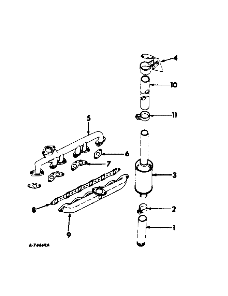 Схема запчастей Case IH 706 - (D-12) - DIESEL ENGINES, INTAKE MANIFOLD AND EXHAUST SYSTEM (01) - ENGINE