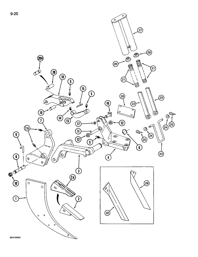 Схема запчастей Case IH 14 - (9-20) - AUTOMATIC TRIP SHANK UNIT, 14 SUBSOIL CHISEL (09) - CHASSIS/ATTACHMENTS