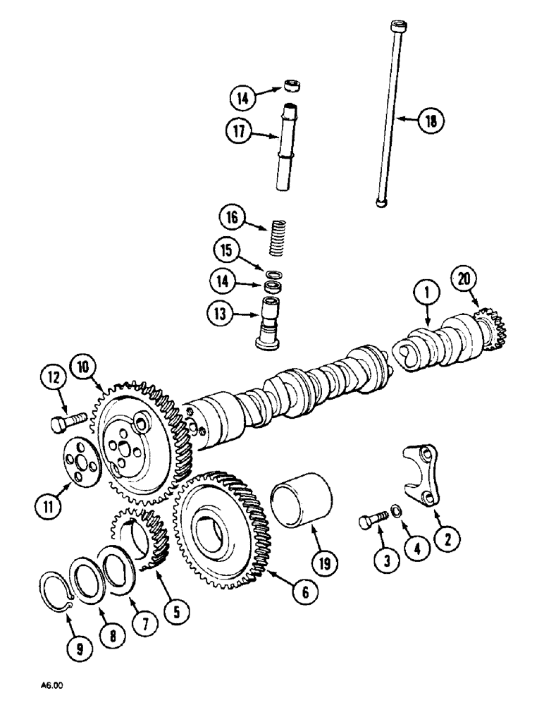 Схема запчастей Case IH 2150 - (2-46) - CAMSHAFT AND RELATED PARTS (02) - ENGINE