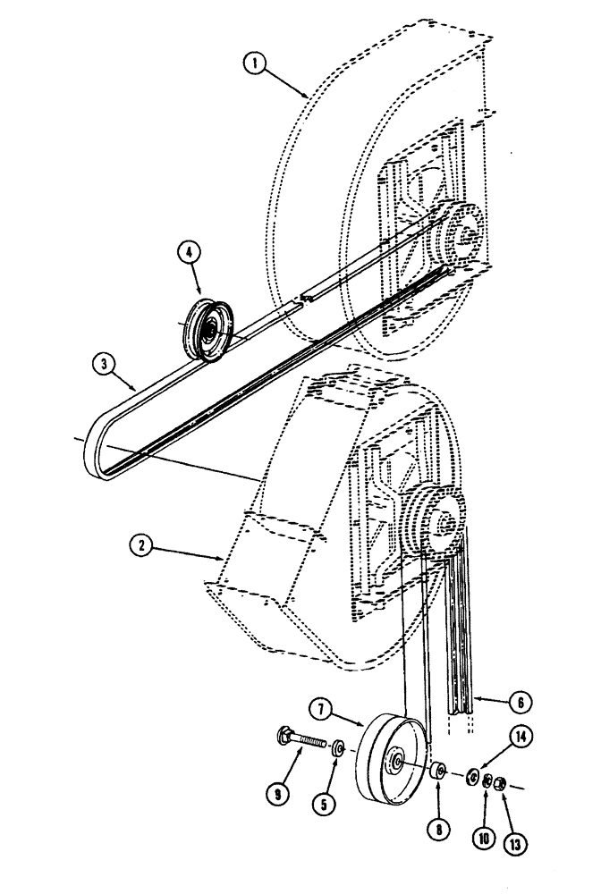 Схема запчастей Case IH 1822 - (9B-14) - FAN DRIVE (15) - HANDLING SYSTEM