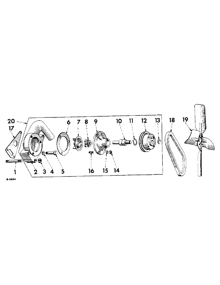 Схема запчастей Case IH 350 - (064) - DIESEL ENGINE, FAN AND WATER PUMP (01) - ENGINE