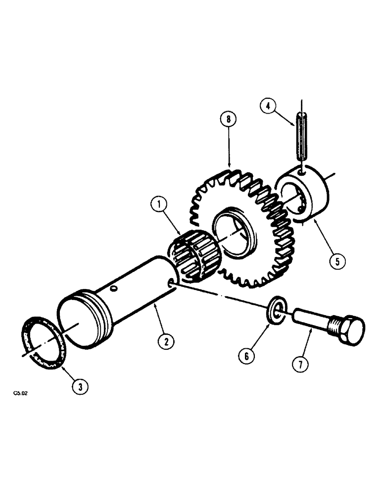 Схема запчастей Case IH 2150 - (6-034) - REVERSE IDLER GEAR (06) - POWER TRAIN