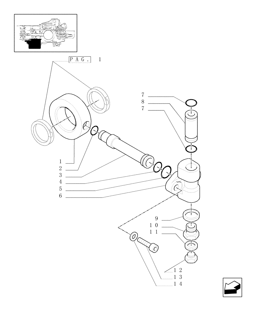 Схема запчастей Case IH JX1095C - (1.33.1/01[03]) - 4WD TRANSMISSION GEARINGS (04) - FRONT AXLE & STEERING