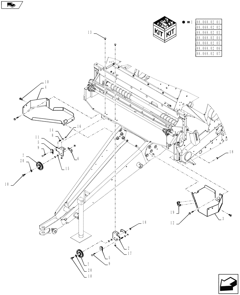 Схема запчастей Case IH RB455A - (88.068.02[03]) - DIA KIT, DELUXE NET, TWINE BOX (88) - ACCESSORIES