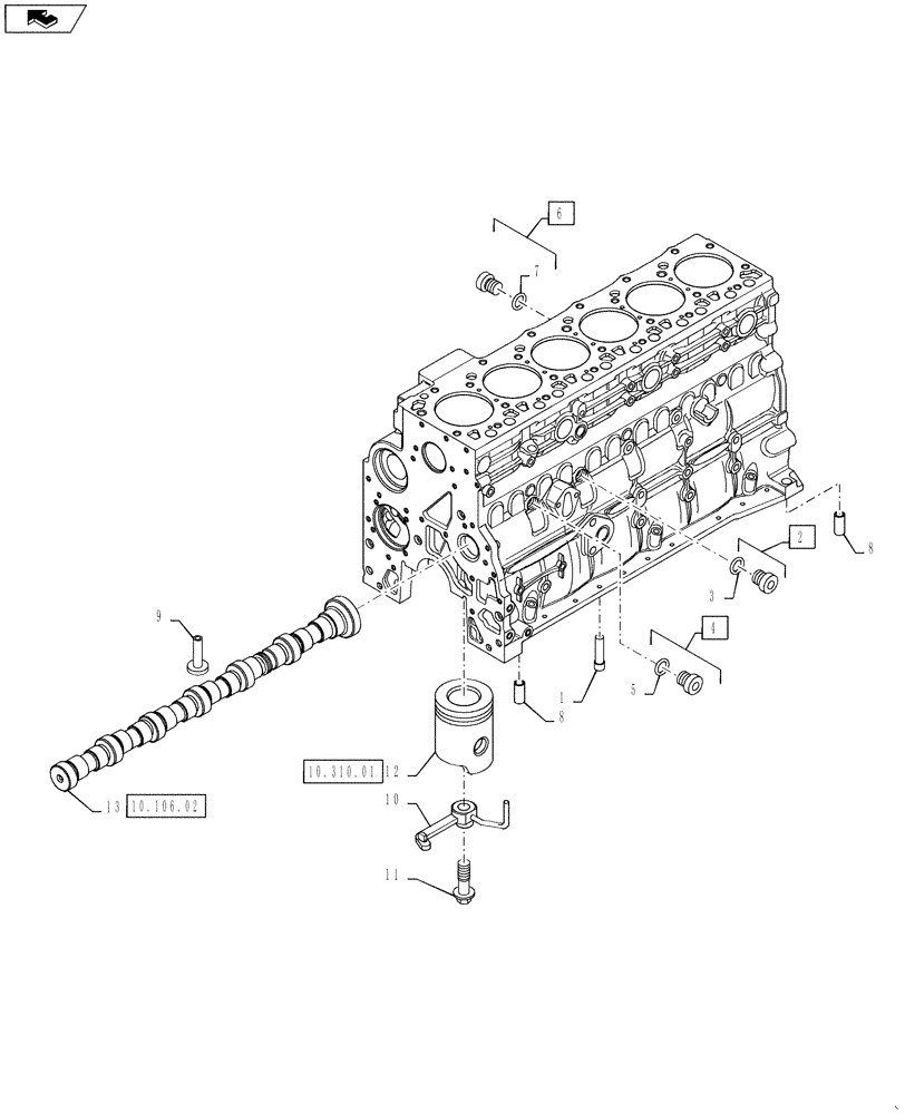 Схема запчастей Case IH 3330 - (10.001.03) - ENGINE CYLINDER BLOCK - PLUG ASSEMBLY (10) - ENGINE