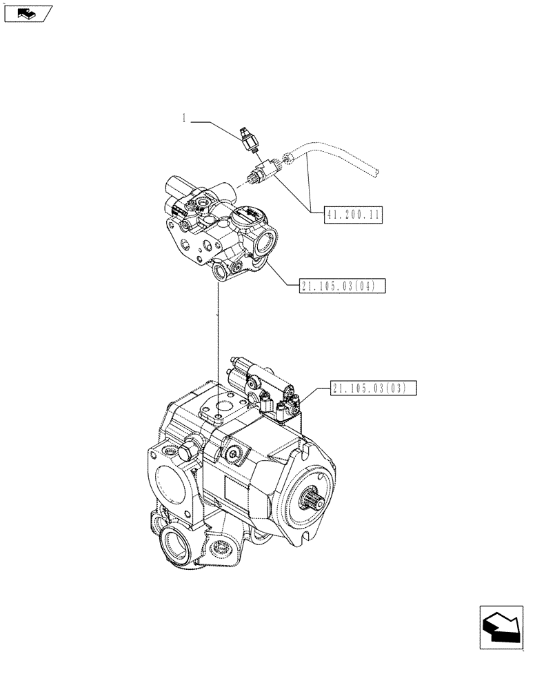 Схема запчастей Case IH MAGNUM 190 - (55.414.01) - PRIORITY VALVE SWITCH, WITH CONTINUOUSLY VARIABLE TRANSMISSION (55) - ELECTRICAL SYSTEMS