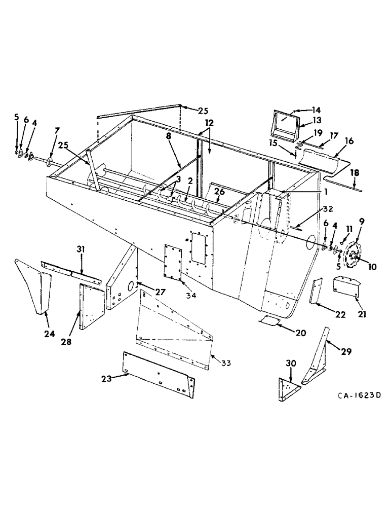 Схема запчастей Case IH 715 - (26-01) - GRAIN TANK, GRAIN TANK AND SUPPORTS Grain Tank