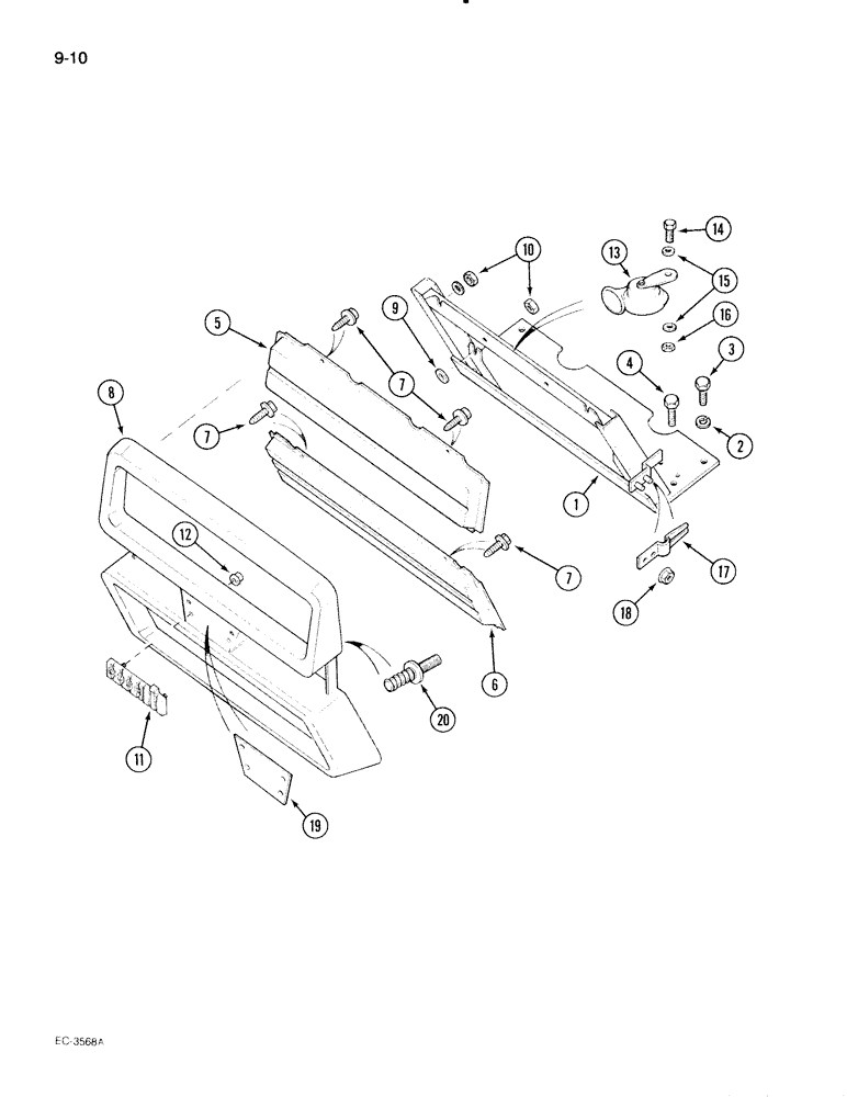 Схема запчастей Case IH 695 - (9-010) - RADIATOR GRILLE (09) - CHASSIS/ATTACHMENTS