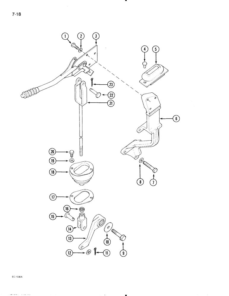 Схема запчастей Case IH 595 - (7-18) - PARK BRAKE LINKAGE, TRACTOR WITH CAB (07) - BRAKES