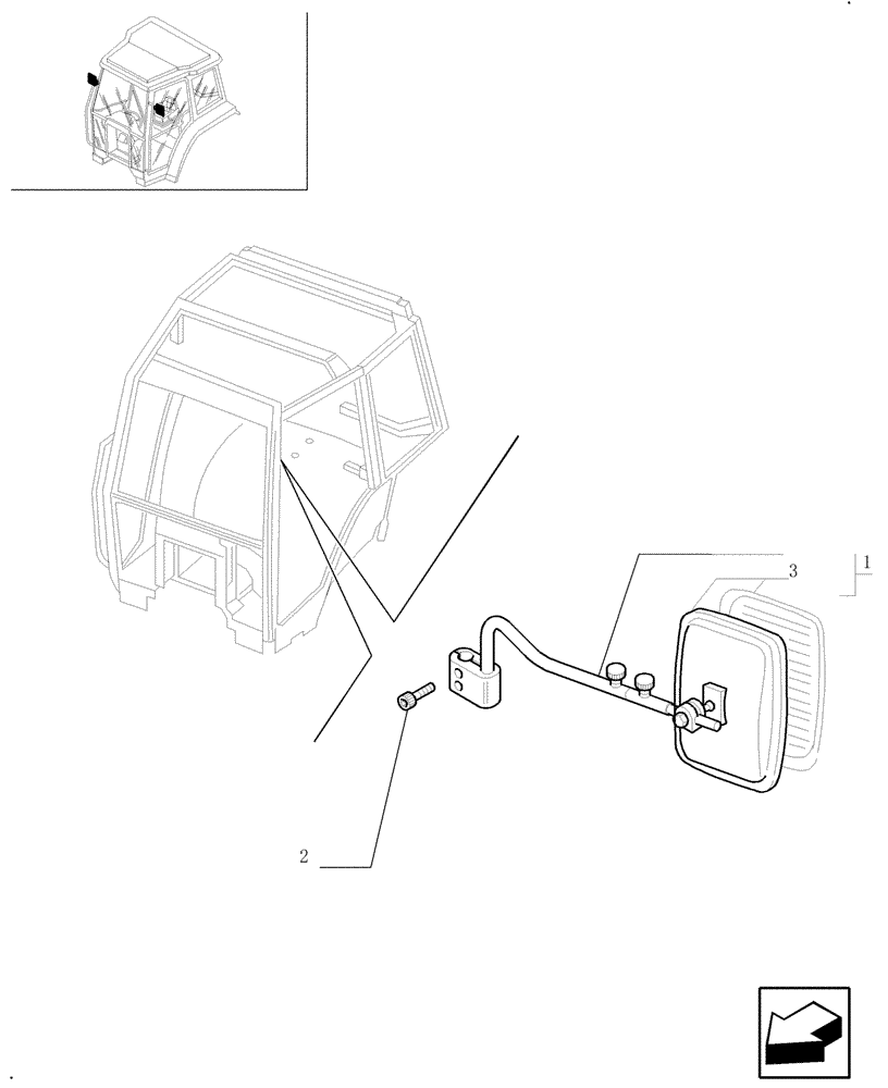 Схема запчастей Case IH JX80U - (1.93.6/02) - (VAR.879) TELESCOPIC REAR MIRROR (10) - OPERATORS PLATFORM/CAB