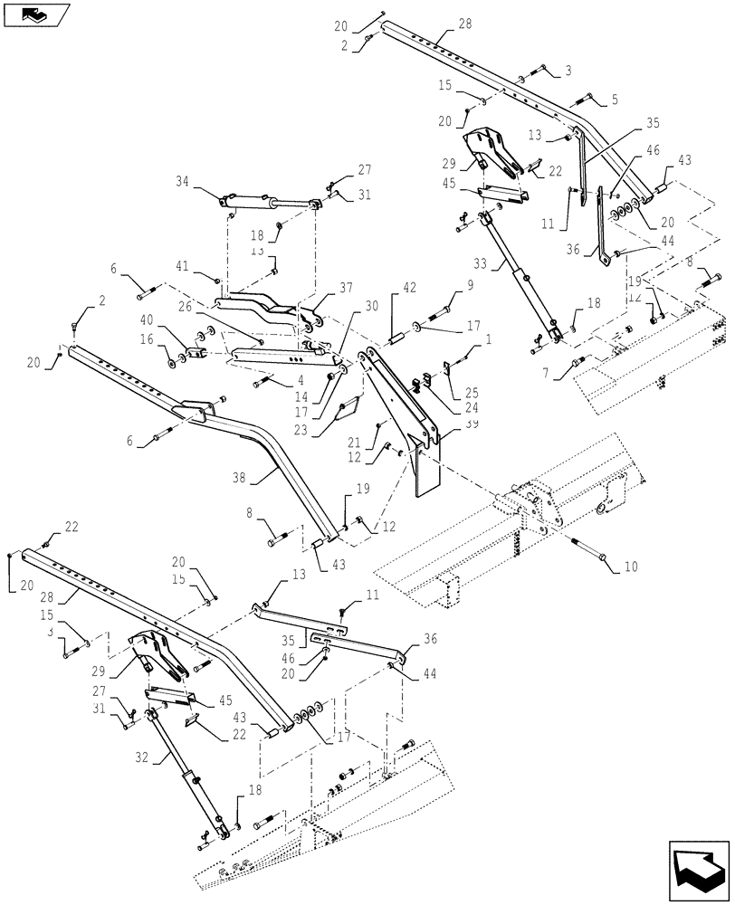 Схема запчастей Case IH DH182 - (20.05.08[1]) - REEL ARMS, FROM PIN XXWS095101 (13) - REEL