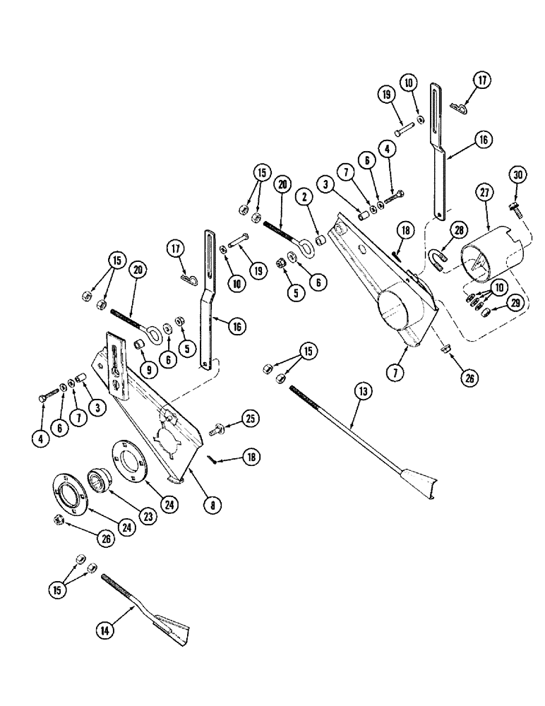 Схема запчастей Case IH 1010 - (9C-08) - AUGER SUPPORTS (58) - ATTACHMENTS/HEADERS