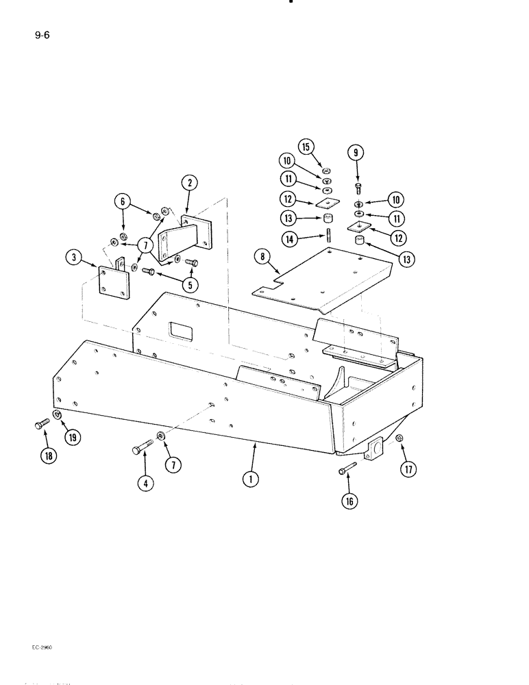 Схема запчастей Case IH 695 - (9-006) - FRONT BOLSTER, FABRICATED (09) - CHASSIS/ATTACHMENTS