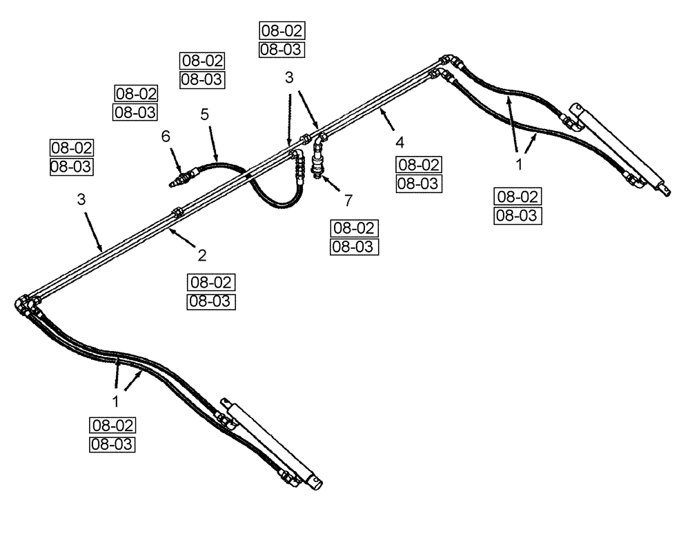 Схема запчастей Case IH 1020 - (01-03) - PICTORIAL INDEX, REEL FORE AND AFT HYDRAULIC SYSTEM (00) - PICTORIAL INDEX