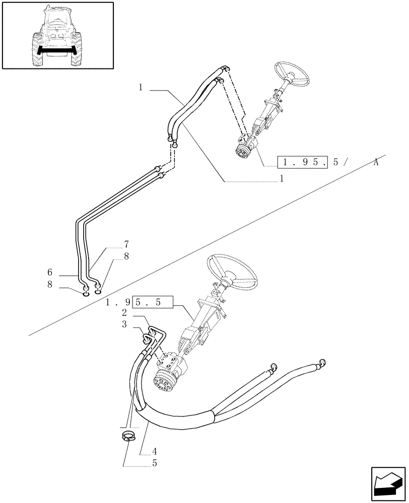 Схема запчастей Case IH MXM175 - (1.42.0/01) - POWER STEERING HYDRAULIC CONTROL (04) - FRONT AXLE & STEERING