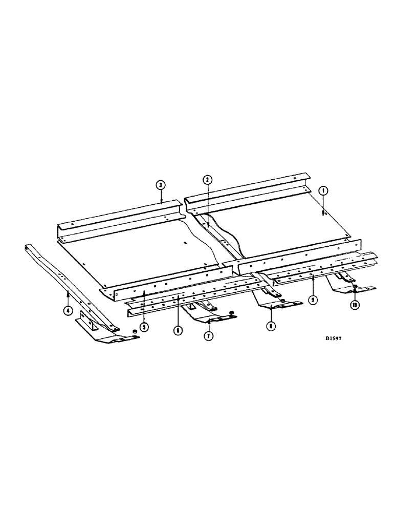 Схема запчастей Case IH 1060 - (028) - RAILS, CUTTER BAR AND SKIDS, HEAVY DUTY EXTENDED CUTTER BAR (58) - ATTACHMENTS/HEADERS