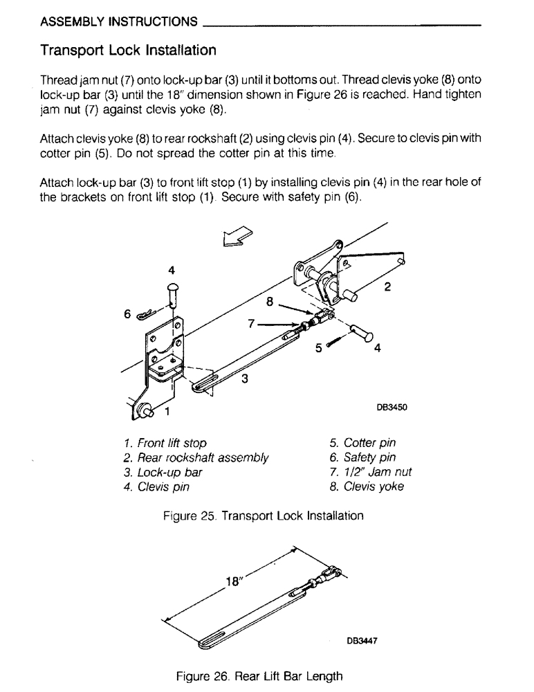 Схема запчастей Case IH M172 - (49) - ASSEMBLY INSTRUCTIONS, TRANSPORT LOCK INSTALLATION (05) - SERVICE & MAINTENANCE