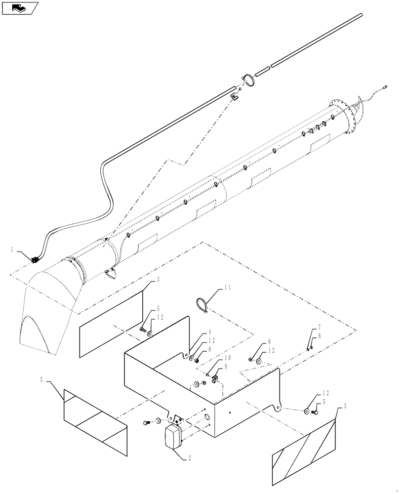 Схема запчастей Case IH 5130 - (88.120.03) - LIGHT, UNLOADER TUBE SIGNAL PLATE, (EU ONLY) (88) - ACCESSORIES