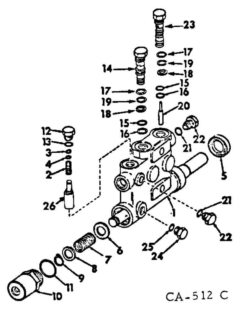 Схема запчастей Case IH 3488 - (07-15) - DRIVE TRAIN, DRIVE CONTROL VALVE (04) - Drive Train