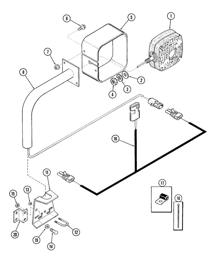 Схема запчастей Case IH 1084 - (04-01) - WIRING HARNESS AND LAMP MOUNTING (04) - ELECTRICAL SYSTEMS