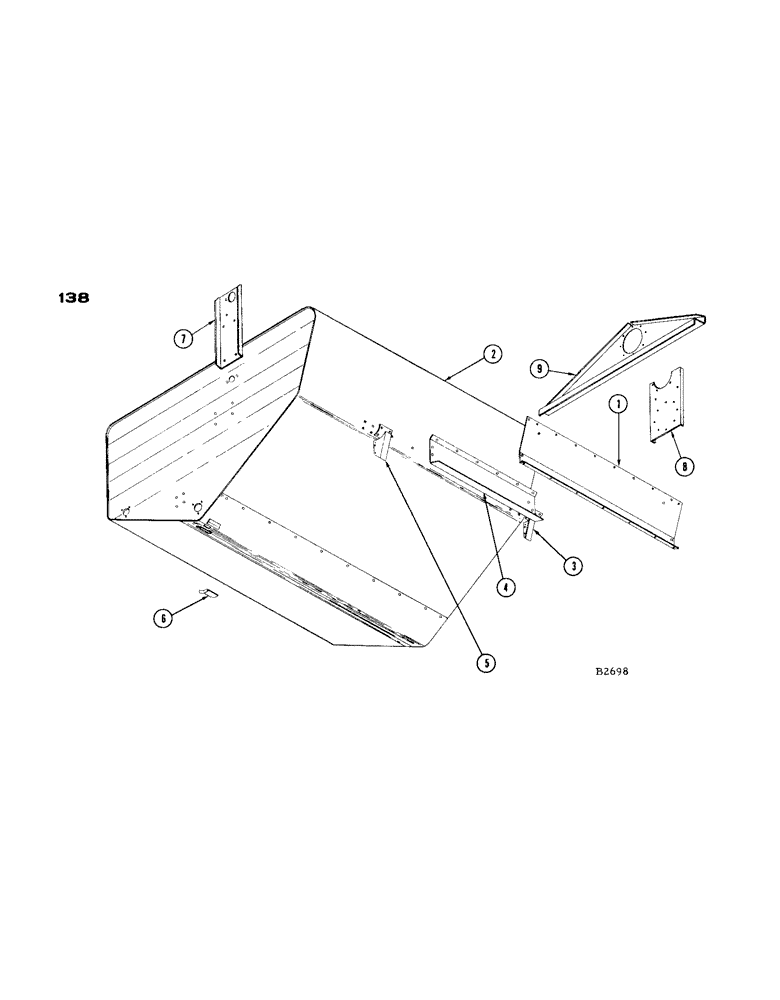 Схема запчастей Case IH 1660 - (138) - GRAIN BIN AND SUPPORTS (80) - CROP STORAGE/UNLOADING