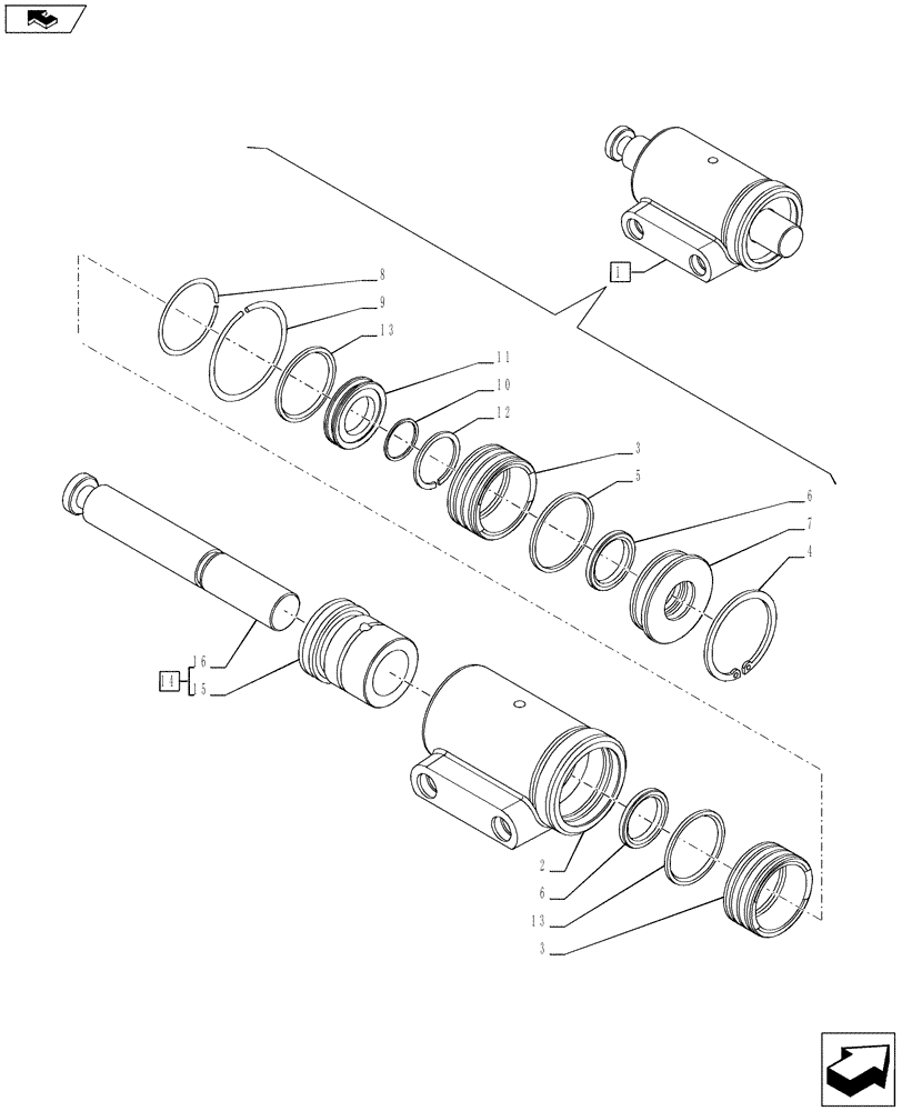 Схема запчастей Case IH PUMA 230 - (29.134.0101) - RANGE GEARSHIFT MECHANISM - HYDRAULIC CYLINDER - BREAKDOWN (29) - HYDROSTATIC DRIVE