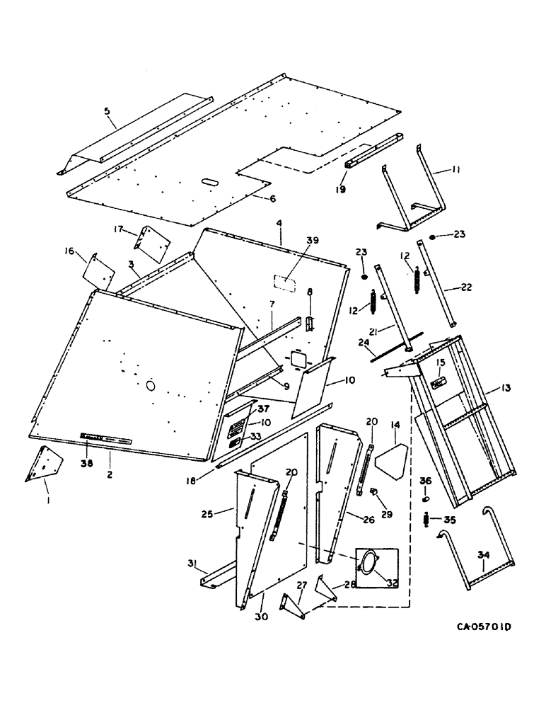 Схема запчастей Case IH 1480 - (20-03) - SEPARATOR, SEPARATOR HOOD AND SERVICE LADDER Separation