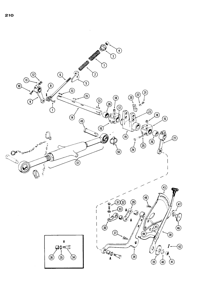 Схема запчастей Case IH 430 - (210) - SENSING LINKAGE, DRAFT-O-MATIC, GENERAL PURPOSE TRACTOR (09) - CHASSIS/ATTACHMENTS