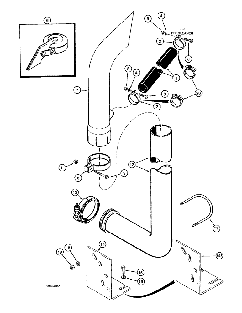 Схема запчастей Case IH 1666 - (2-20) - EXHAUST SYSTEM (01) - ENGINE