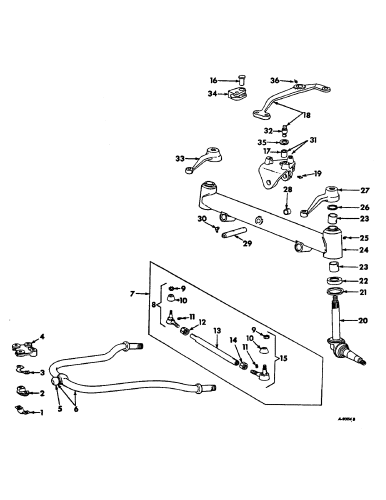 Схема запчастей Case IH 21026 - (14-10) - SUSPENSION, FRONT AXLE AND CONNECTIONS, INTERNATIONAL TRACTORS Suspension